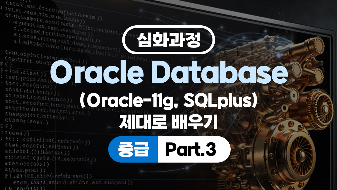 [심화학습]Oracle Database (Oracle-11g, SQLplus) 제대로 배우기 (중급) Part.3 (完)