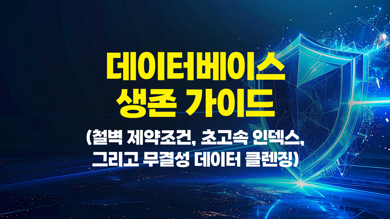 데이터베이스 생존 가이드 (철벽 제약조건, 초고속 인덱스, 그리고 무결성 데이터 클렌징)