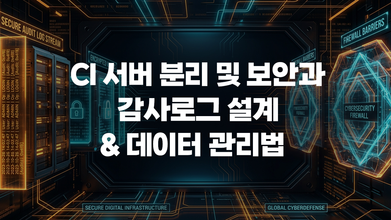 CI 서버 분리 및 보안과 감사로그 설계 & 데이터 관리법