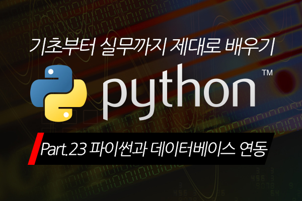 [HD]Python(파이썬) 기초부터 실무까지 제대로 배우기 Part.23 파이썬과 데이터베이스 연동
